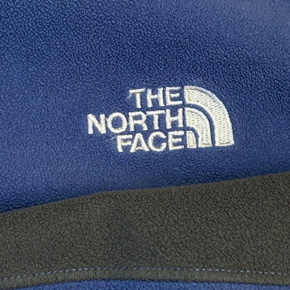 The North Face Mens Pullover‎ Fleece Quarter Zip Gray Blue Large